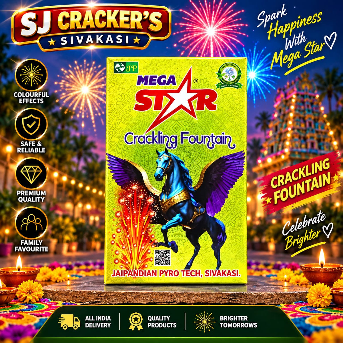 Mega Star Crackling Fountain - Flower Pot product photo