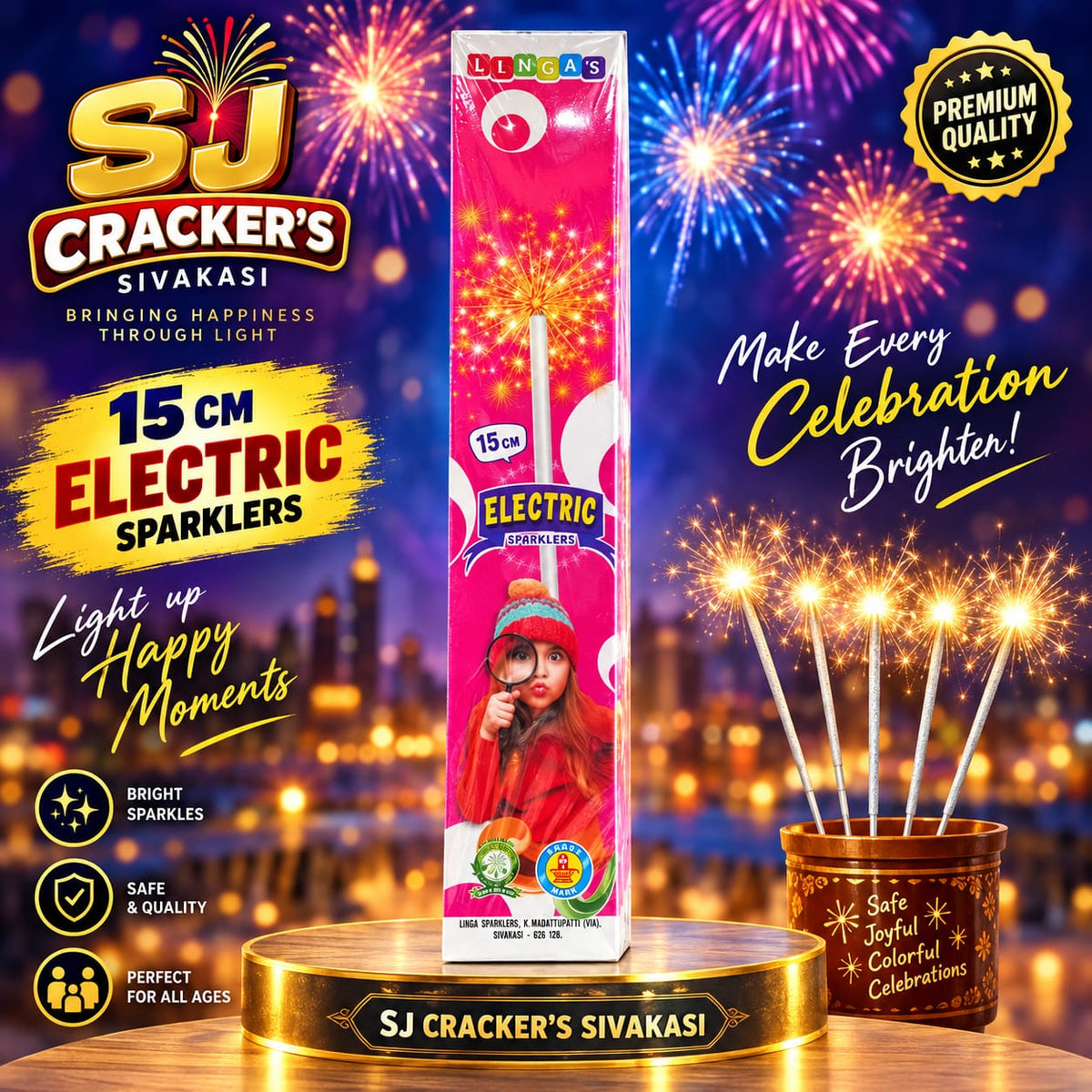 Linga's Electric Sparklers 15cm - Sparklers product photo