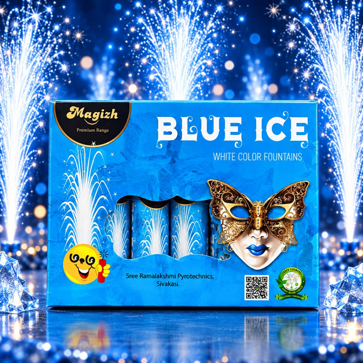 Magizh Blue Ice (White Colour Fountains) - Flower Pot product photo