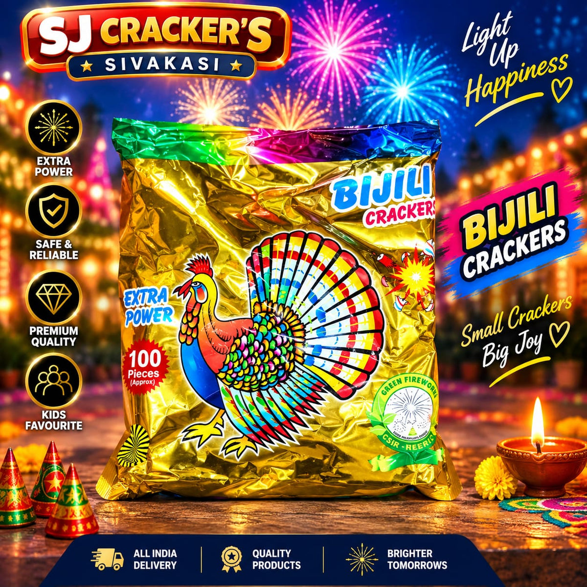 Bijili Crackers (Turkey/Peacock Design) - Sound Crackers product photo
