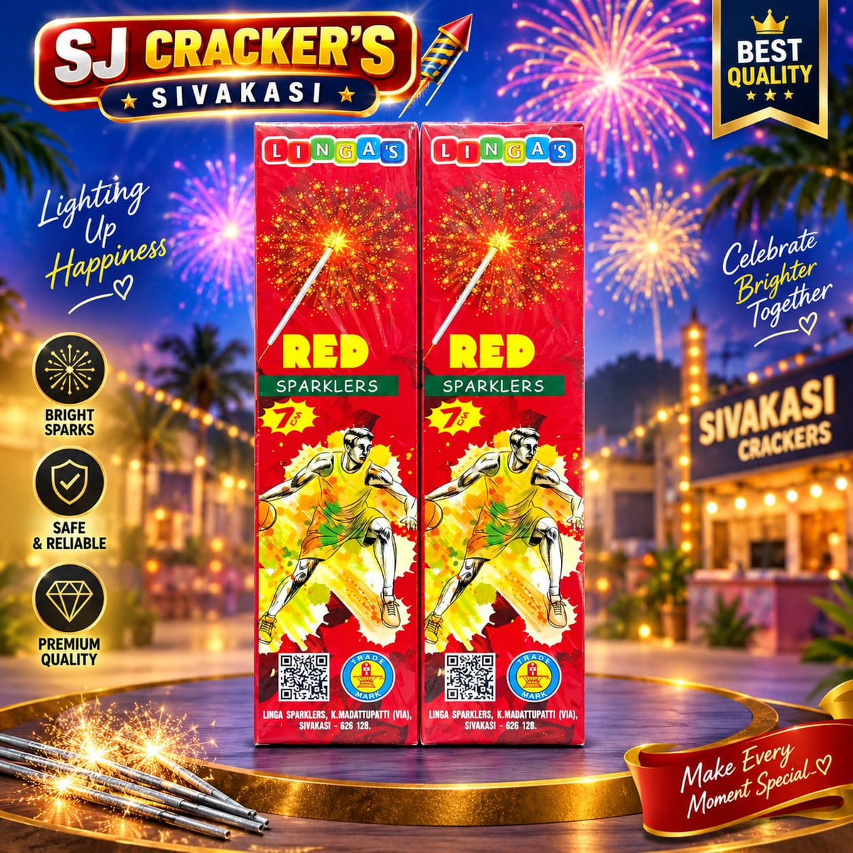 Linga's Red Sparklers 7cm - Sparklers product photo