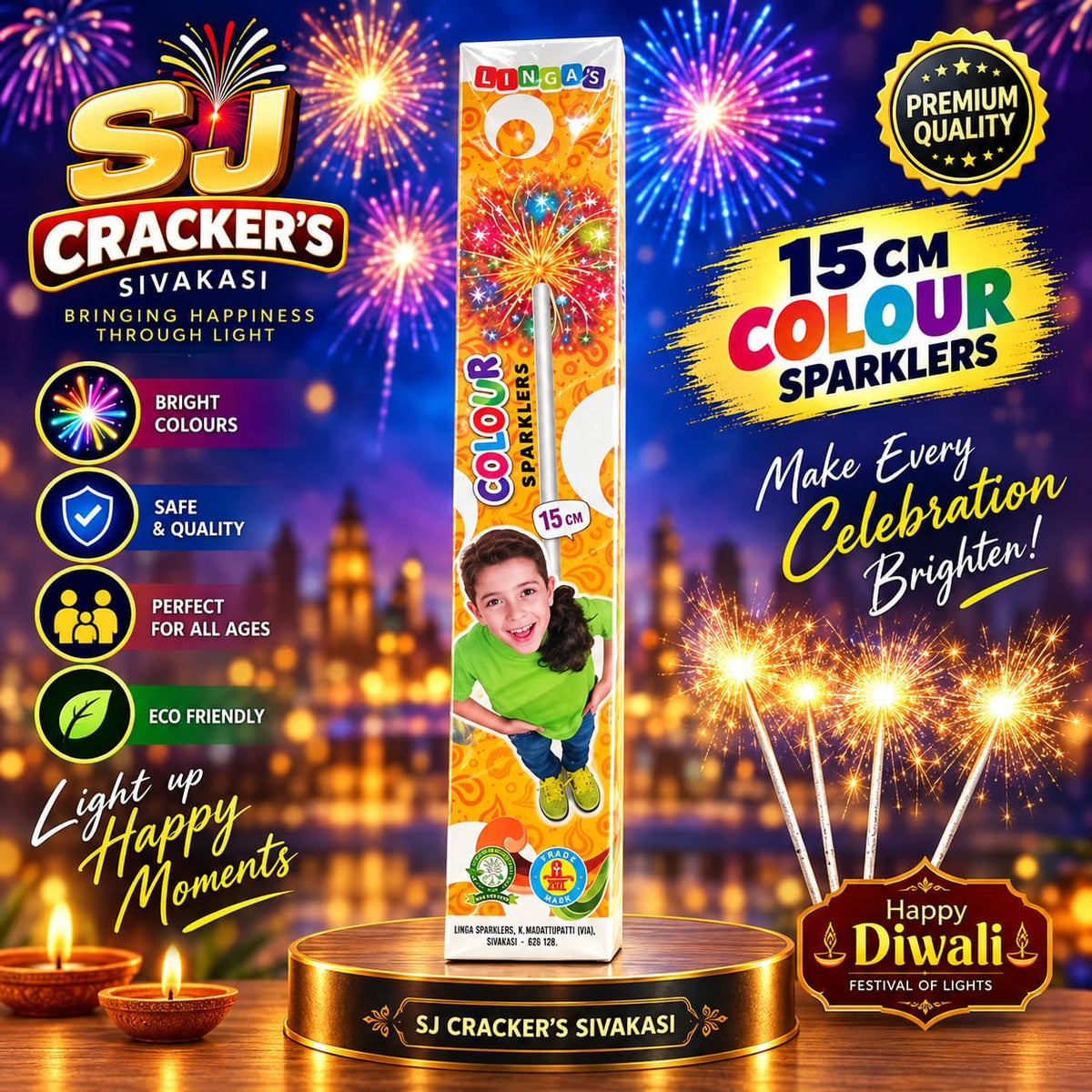 Linga's Colour Sparklers 15cm - Sparklers product photo